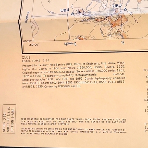 1956 MAP OF SEWARD ALASKA ETC ARMY CORPS OF ENGINEERS - Picture 11 of 15